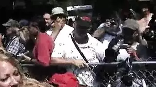 شرج بدون واقي مع هزات جماعية صارخة